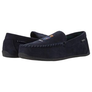 Polo Ralph Lauren Collins Bear Suede Moccasin Slippers Navy Size 11
